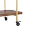 Martha Stewart Liam 2-Tier Walnut Mobile Wood Grain Office Storage and Printer Cart w/Polished Brass Frame NAN-JH-17107-BR-GLD-MS - alternate 3
